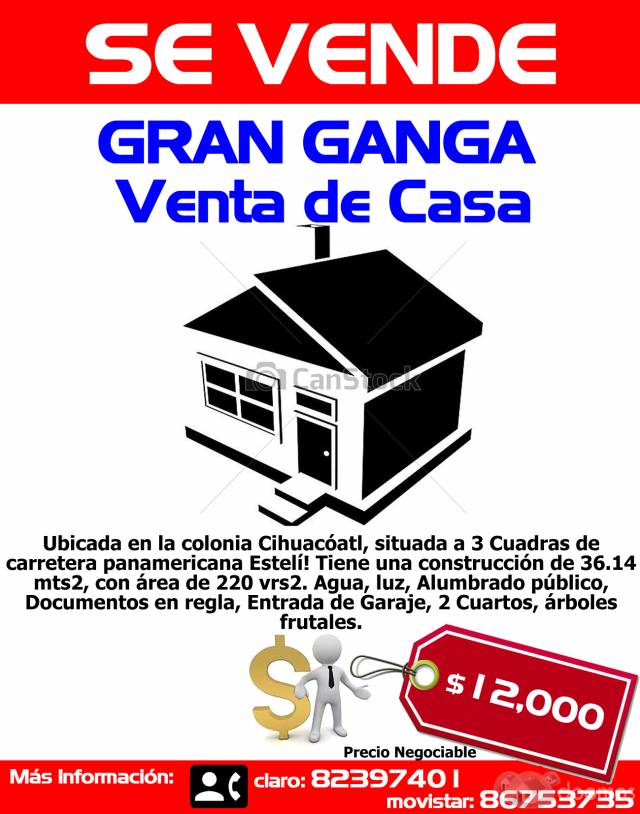 Precio de Feria en Venta de Casa en Sébaco - 1